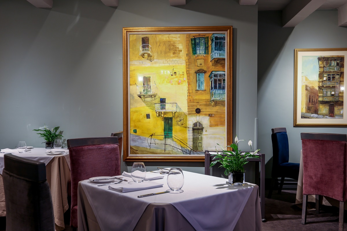 The de Mondion Restaurant - Interior of Onbe Star Michelin Restaurant in Malta